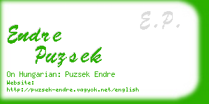 endre puzsek business card